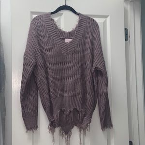Distressed sweater